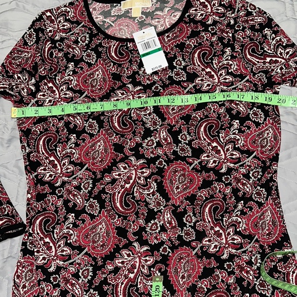 Sz L ⭐️NWT Michael Kors Paisley Matte - Jersey Flounce Dress - Picture 6 of 11